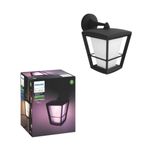 Philips Hue Econic Down Outdoor Smart Wall Light, Black - E26 White and Color Ambiance LED Color-Changing Bulb - 1 Pack - Requires Hue Bridge - Control with Hue App and Voice - Weatherproof