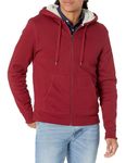 Amazon Essentials Men's Sherpa-Lined Full-Zip Fleece Hoodie, Red, XL