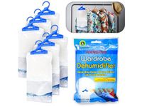 ARIANA HOMEWARE Hanging Wardrobe Dehumidifier - Condensation Absorber Prevent Damp, Mildew & Mould | Interior Moisture Remover for Home, Wardrobe, Bedroom, Bathroom, Garage etc - Pack of 6