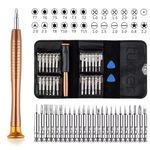 Tukzer 27 in 1 Precision Screwdriver Set Multi Pocket Repair Tool Kit with Leather wallet & aluminum Grip for Smartphones, Laptops, Watch, ipad, Tablets, Camera, PC & Other Electronics