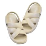 YOHO Wanderz Clogs for Women | Soft EVA Cushioned Footbed | Lightweight with Bold Sole, Waterproof | Beige - UK 5