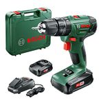 Bosch Home and Garden Cordless Combi Drill PSB 1800 LI-2 (2 batteries, 18 Volt System, in carrying case)