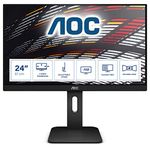 AOC X24P1 - 24 Inch FHD Monitor, 60Hz, 4ms, IPS, Height Adjust, USB Hub, Speakers (1920x1080 @ 60Hz , 300cd/m², HDMI//DP/VGA/DVI/ USB 3.1)