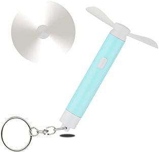 GS GLOWSEEN Travel Essentials Pocket Size Mini Fan Keychain Portable Handheld Fan Cooling For Women Men Reading Home Office Outdoor Camping Trip, AAA battery powered - Blue
