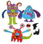 Buddy & Barney Silly Monsters Bath Foam Stickers Bathtub Stickers | Silly Monsters Foam Bath Toy Gifts for Children | Pack of 30 Reusable Bath Time Foam Stickers with Suction Cup & Mesh Storage Bag