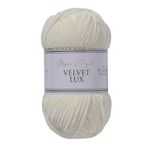 Utopia Crafts Velvet Lux Chenille Super Soft Chunky Yarn for Knitting and Crochet 100g (Ivory)