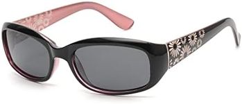 GLINDAR Polarized Sunglasses for Women, Rectangular Sun Glasses for Driving Fishing Shopping, UV400 Black Pink
