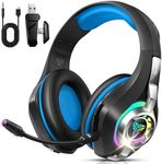 2.4GHz Wireless Gaming Headsets for PS5/PS4/Switch, RGB Noise Cancelling Over-Ear Headphones with 7.1 Surround Sound, 40mm Drivers, Bluetooth 5.4, 276g Ultraligero, Memory Foam, 45H Gaming Headphones