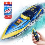 LAFALA Mini Remote Control Boat RC Boat 2.4Ghz 360 Rotating bulit-in Rechargeable Battery Lakes Swimming Pool Toys Remote Control Boats for Kids 8-12 Years Birthday Gift Blue