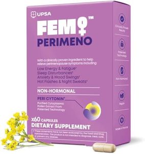 Upsa FEM Perimeno Perimenopause Supplements for Women - Non-Hormonal Pre-Menopause Support for Hot Flashes, Night Sweats, Mood, Sleep & Low Energy - 60 Capsules (60ct)