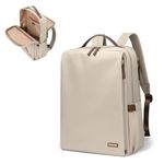 Stylish Laptop Backpack for Women Airline Approved Perfect for Work College and Travel Multi-Functional Casual Daypack Fits 15.6 Inch Notebook (Apricot)