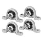 HiPicco Pillow Block Bearing, 4Pcs KP001 Flange Mounted Pillow Bearings - Bore 12mm/0.47" ID Self Alignment Zinc Alloy Plummer Block Bearing for Diameter 12mm Linear Shaft Rod