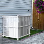 Enclo Privacy Screens ZP19008 Wilmington Vinyl No Dig Privacy Fence Screen Kit, 36in W x 48in H, White, 2 Panels