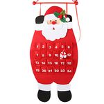 D-FantiX Santa Christmas Advent Calendar 2020, 3D Felt Haning Advent Calendar Reusable Countdown to Christmas Calendar for Kids Christmas Decorations