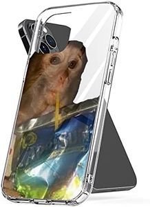 Partorson Phone Case Monkey Accessories Sipping TPU Caprisun Protect Meme Shockproof Cover Compatible with iPhone 13 Ultra Transparent