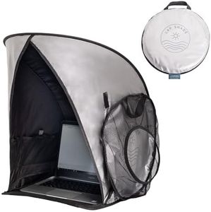 Laptop Sun Shade for Working Outside | Glare Blocker | Heat Reflective | Waterproof | Fits up to 17” Screens | Foldable & Portable Privacy Screen Hood Tent for Outdoors | Perfect Viewing Angle