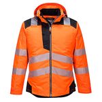 Portwest T400 Men's Reflective Waterproof PW3 Hi-Vis Winter Jacket Orange/Black, Medium