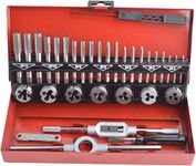 Gunpla 32 Pieces Tap and Dies Set Tungsten Heavy Duty Alloy Steel Metric Screw Threads Cutting Tools Taper Drill Threading Kit with Storage Case