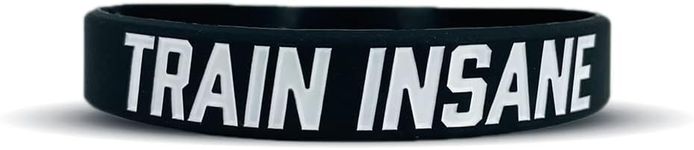 Motivational Wristbands - Standard & Youth Sizes! Perfect for Fitness, Sports, Work, Life. Wear Your Motivation! (TRAIN INSANE, STANDARD)