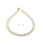 (JND) Jewels Danish White Pearl Multi-Strand Two Lyer Necklace for Women