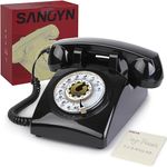 Retro Rotary Dial Phone Sangyn 1960s Vintage Landline Telephone Old Fashioned Corded Phones with Mechanical Ringer for Home Office Desk