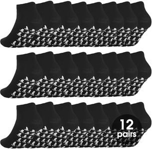 12 Pairs Slipper Socks for Women Non Slip Skid Gripper Socks Trampoline Socks for Adults Women Hospital Socks Yoga Socks(foot-black-12)