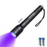 395nm UV Flashlight, Zoomable Pen Blacklight Flashlight with 2xAA Battery Ultraviolet Flashlight Pet Urine Detector for Cat Dog Stains, Scorpion, Bed Bug