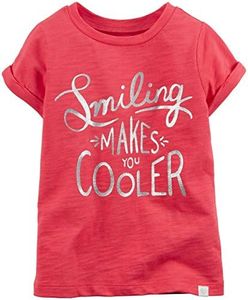 Carter's Little Girls' Slogan Tee (Toddler/Kid) - Smiling, Smiling, 4 Years