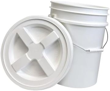 Generic 20L Bucket Pail with Screw Lid Large Capacity Reusable Multipurpose Food Storage Container Holder for Flour Camping Home Use