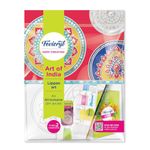 Fevicryl Art of India Lippan kit, Acrylic Paints 6 Shades, 1 Round Brush, Pre-Designed Canvas, Mouldit, Ideal for Festive Gifting, Artists, Students