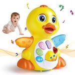 MOONTOY Duck Toy, Musical Toys for 1 Year Old Girls, Musical Baby Toys 6 12 Month Gift for 1 2 3 years old Toddler, Interactive Early Educational Baby Toy with Light and Sound, Kids Gift Boy & Girl