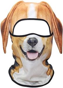 WTACTFUL 3D Animal Ears Balaclava Windproof Face Mask Cover Protection for Music Festivals Raves Halloween Party Riding Skiing Snowboarding Snowmobile Christmas Beagle Funny MSS-05