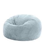 icon Kingston Large Bean Bag, Jumbo Cord Bean Bag, Cool Blue, Bean Bag chair for Adults with Filling Included, Comfortable Lounging Chair for All Ages