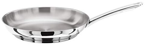 Stellar 1000 S151 Uncoated Stainless Steel Conical Frying Pan 26cm, Induction Ready, Oven Safe, Dishwasher Safe - Fully Guaranteed