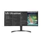 LG 34" UltraWide™ Curved Monitor WQHD(3440 x 1440) Immersive visuals: HDR 10, Color Calibrated, sRGB 99%, Anti Glare, Speaker(7W x 2), Height Adjustment, HDMI, DP,USB-C (90W PD), HP Out, 35WN75CN