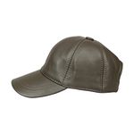 HATSQUARE Genuine Leather Baseball Cap Adjustable Soft Feel Dad Plain Hat Stylish Classic for Women Men Unisex (Dark Green)