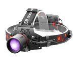 WESLITE Black Light Head Torch, UV Head Torch Rechargeable Purple Head Light with 395nm Ultraviolet Light Blacklight Headlight Zoom UV Torch Head Lamp for Night Fishing Auto Oil HVAC Leaks Scorpions