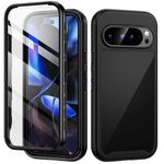 seacosmo for Google Pixel 9/9 Pro Case, [Built-in Screen Protector] Full-Body Rugged Pixel 9 Pro Case Shockproof Heavy Duty Drop Protection Bumper Cover for Google Pixel 9 / 9Pro 6.3'', Black