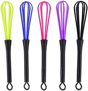 Plastic Whisk Set, 5Pcs Mini Hair Dye Cream Stirrer Kitchen Mixer Tool Salon Barber Hairdressing Hair Color Stirring Matcha Whisks Home Stirring for Coffee Tea Espresso