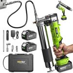 TaskStar Electric Grease Gun Kit: 2025 Upgraded 2-in-1 Battery Powered Grease Gun with 2 * 4000mAh Batteries, 90 Degree Coupler Adapter, Efficient for Farmers, Equipment Operators and Homeowners