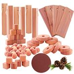 Yizhet Cedar Wood Moth Repellent, 51 PCs Anti Moth Cedar Wood Blocks Moth Repellent, Natural Cedar Wood for Moth Protection for Clothes, Wardrobes, Drawers, Storage Boxes etc.