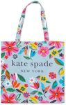 kate spade new york Cute Canvas Tote Bag for Women, Canvas Beach Bag, Book Tote with Pocket, Safari Floral, Safari Floral, Small, Tote
