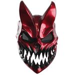 Gintdinpu Demon Mask, Slaughter To Prevail Mask Oni Mask Halloween Prop Party Mask Movable Mouth Mask Halloween Party Decorations Kid Of Darkness Cosplay Accessory,Red,L