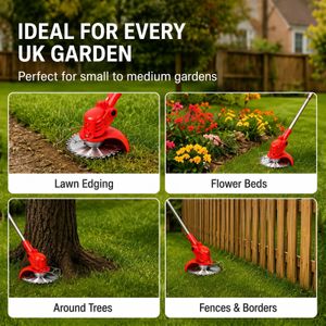 Xbzzgmg Cordless Grass Trimmer – Adjustable Brush Cutter, 2 Batteries, 4 Blades
