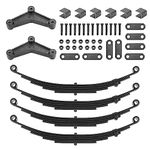 Magorfas Tandem Trailer Leaf Spring 5 Leaf Double Eye 3000 lbs Cap for 6000 lbs Axle Suspension & Hanger Kit 25-1/4" Length fits for SW5 - Set 4
