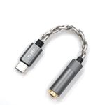 BQEYZ LIN Type C to 3.5mm 4.4mm Headphone Jack Adapter HiFi 32bit 384KHz CX31993 Dongle Headphone Amp DAC Compatible with USB Type C Phone (Type C to 4.4mm)