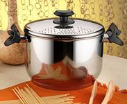 Stainless Steel Pasta Pot Spaghetti Pot with Locking Strainer Lid 22 cm Induction