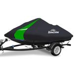 Avecrew Jet Ski Cover Waterproof - Heavy Duty Trailerable Seadoo Cover Fits Yamaha,Kawasaki Personal Watercraft (PWC) Boats | Length Range: 115'' to 120''