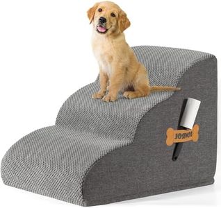 Romrol Dog Stairs Ramp for Beds Couches, Extra Wide Pet Steps with Durable Non-Slip Waterproof Fabric Cover, Dog Slope Stairs for Small Dogs and Cats or Pets Friendly, 3-Tiers