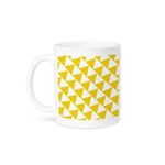 3dRose Triangle Pattern-Yellow and White Retro Diagonal Geometric Design Mug, Ceramic, Multi-Colour, 11.43 x 8.45 x 12.7 cm